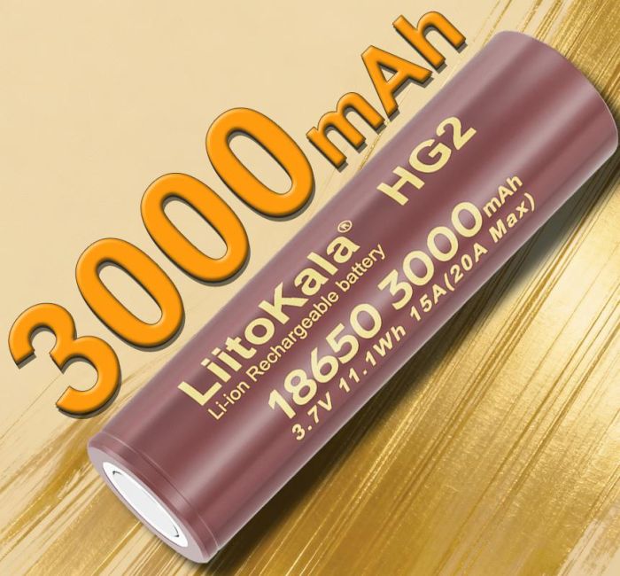Аккумулятор LiitoKala HG2 3000 мАч 20 А