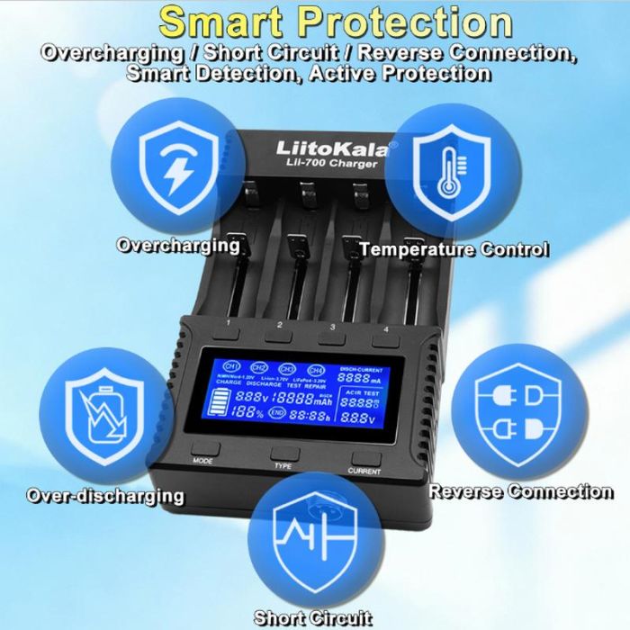 Зарядное устройство LiitoKala Lii-700 для цилиндрических аккумуляторов