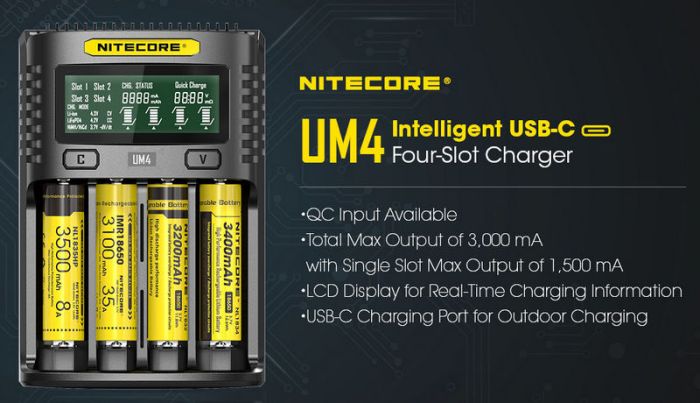 Зарядний пристрій NITECORE UM4