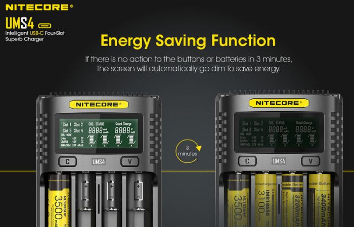 Зарядное устройство NITECORE UMS4 на 4 аккумулятора