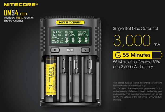 Зарядное устройство NITECORE UMS4 на 4 аккумулятора