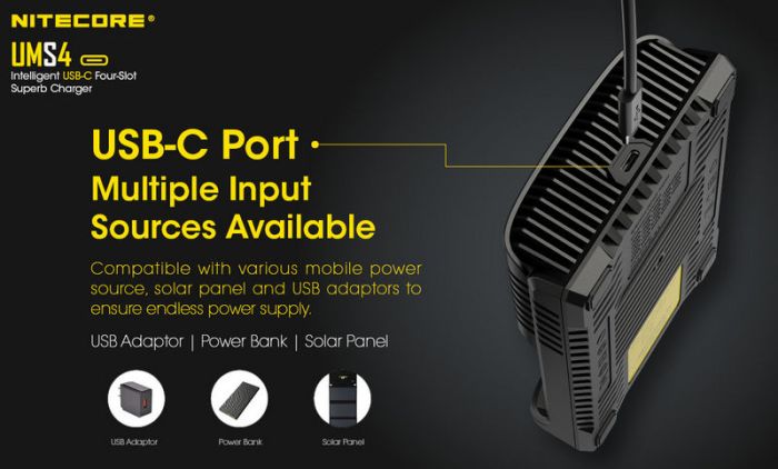 Зарядное устройство NITECORE UMS4 на 4 аккумулятора