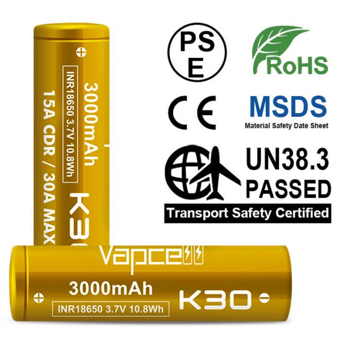 Vapcell K-30 18650 3000mAh